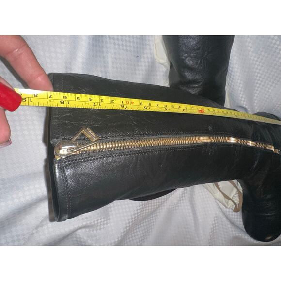 Jimmy Choo Black & Gold Tall Boots. Sz 40 - Picture 14 of 16